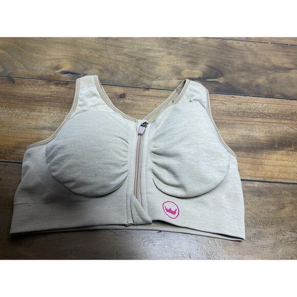 Shefit Perfect Lounge Sports Bra Honey Wheat - 1Luxe Seamless Zipper Front XS - Picture 2 of 10